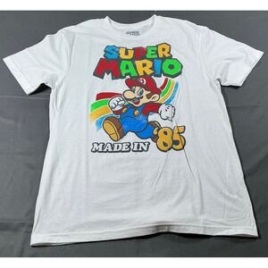 Nintendo Super Mario Made In 85 White Graphic T-Shirt Mens Medium 5NSM04WMSC3A